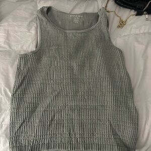Women's Sage Green Ribbed Tank